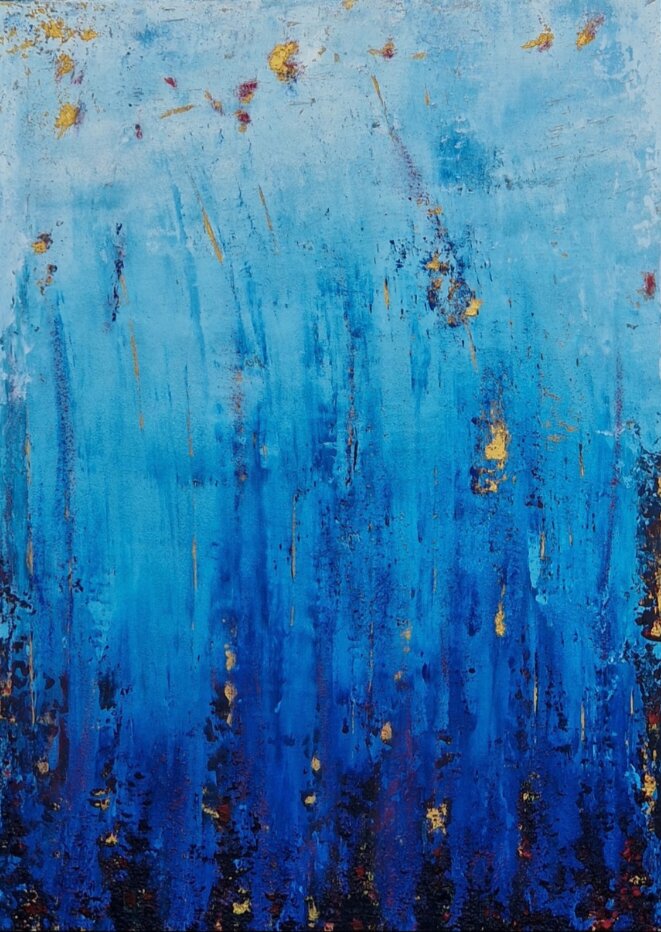 Éclats d'or 
Techniques mixte 
Dimensions : 60 x 40 cm