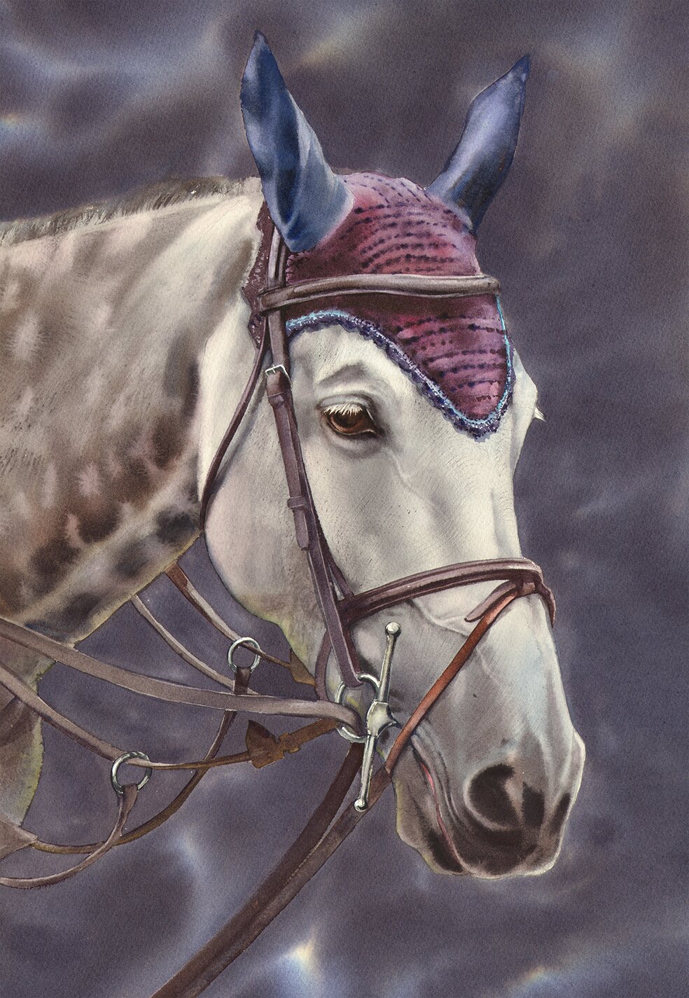 Horse jumping.  Grace V
Watercolour on watercolour paper